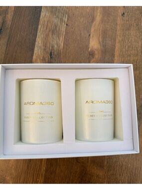 NWT* Aroma 360 Paris Collection in ‘ Dream On’ White Scented Candles- Set of 2